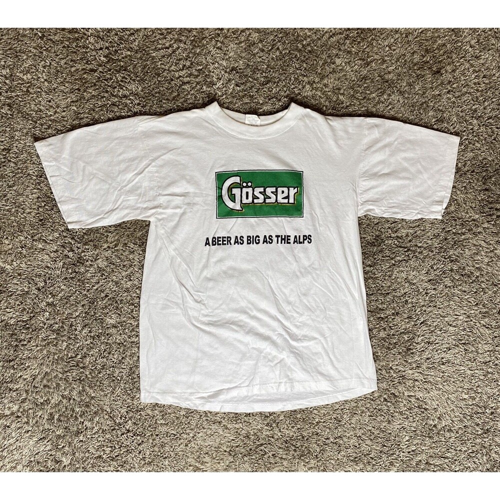 Vintage Göser Beer Shirt “a Beer As Big As The Alps” Comedic Tee 80s 90s XL